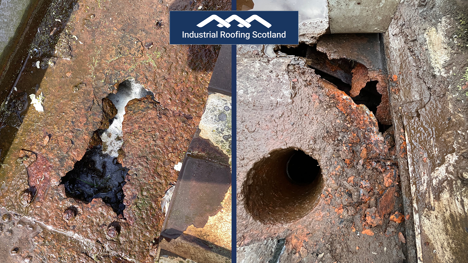 Corroded gutters are a common source of persistent gutter leaks